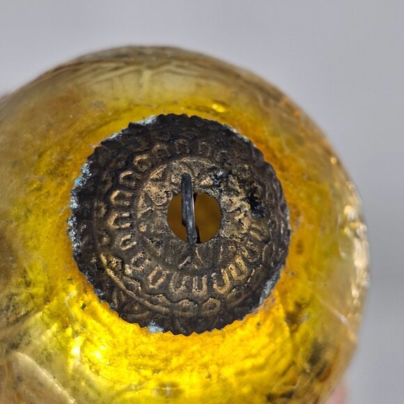 Vintage Kugel Style Grape Cluster Shaped Yellow Orange Glass Christmas Ornament - Picture 5 of 7